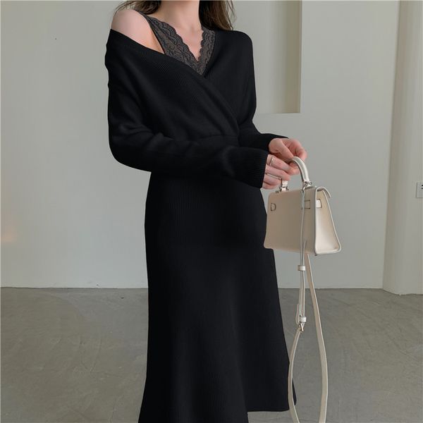 2021 new autumn winter bottoming elegant knitted sweater women ol style lace stitching long es 1r2q, Black;gray
2021 new autumn winter bottoming elegant knitted sweater women ol style lace stitching long es 1r2q, Black;gray