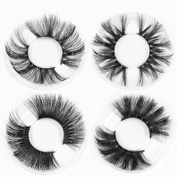 false eyelashes 3d long 25mm wispies extra large high dense mink eye lashes in bulk professional vendor