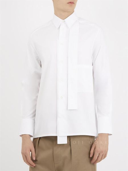 men's casual shirts spring and autumn cotton poplin streamer long sleeve shirt white square collar hidden garment lapel irregular ribbo, White;black
men's casual shirts spring and autumn cotton poplin streamer long sleeve shirt white square collar hidden garment lapel irregular ribbo, White;black