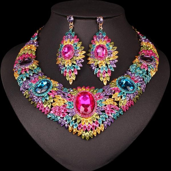 earrings & necklace luxury style statement choker set bridal wedding jewelry sets for women drop earings party dress accessories, Silver
earrings & necklace luxury style statement choker set bridal wedding jewelry sets for women drop earings party dress accessories, Silver