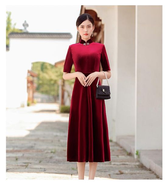 ethnic clothing autumn women velour pleated cheongsam dresses elegant vintage stand collar chinese dress large size short sleeve qipao 4xl, Red
ethnic clothing autumn women velour pleated cheongsam dresses elegant vintage stand collar chinese dress large size short sleeve qipao 4xl, Red