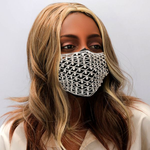 fashion eye rhinestone facemask cover jewelry for women statment bling body chain decoration mask nightclub party, Silver
fashion eye rhinestone facemask cover jewelry for women statment bling body chain decoration mask nightclub party, Silver