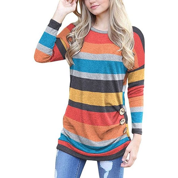 rint t-shirts o-neck long mouwen side button trui women's camiseta mujer manga larga t-shirt women, White
rint t-shirts o-neck long mouwen side button trui women's camiseta mujer manga larga t-shirt women, White