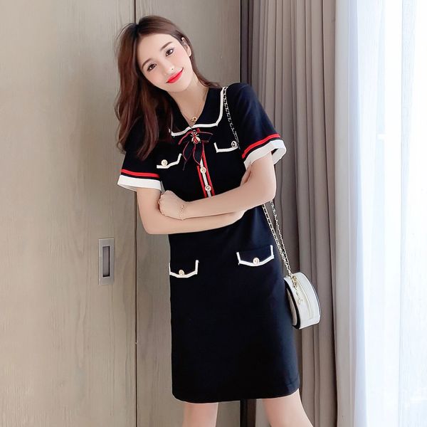 2021 new summer vintage bees beading bowknot knitted for girls women short sleeve striped mini sweet female vestidos uaq8, Black;gray
2021 new summer vintage bees beading bowknot knitted for girls women short sleeve striped mini sweet female vestidos uaq8, Black;gray