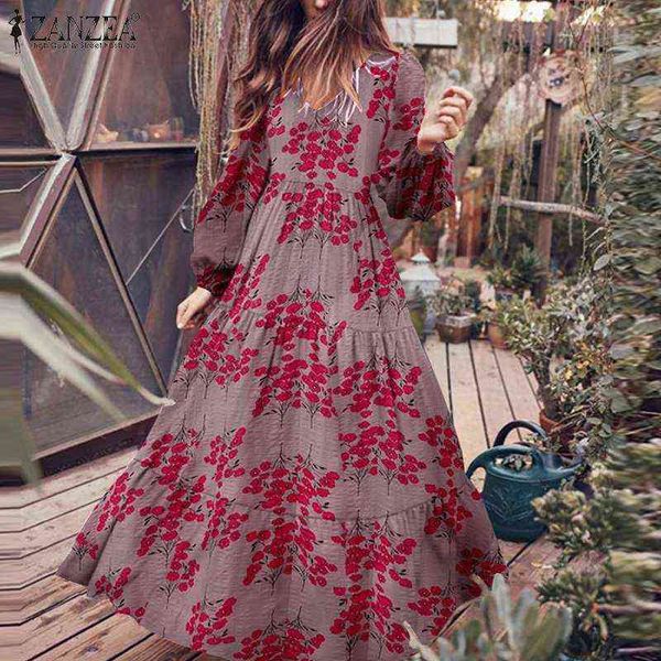 women's fashion autumn maxi dress zanzea casual cotton sundress vintage floral printed vestidos female v neck puff sleeves robe y1204, Black;gray
women's fashion autumn maxi dress zanzea casual cotton sundress vintage floral printed vestidos female v neck puff sleeves robe y1204, Black;gray