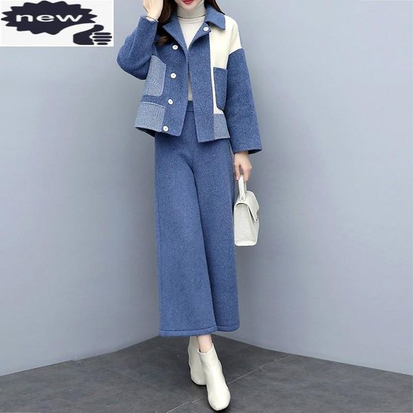 women's two piece pants elegant ladies winter wool blends set women wide leg colors mixed matching sets office slim fit coat outfits, White
women's two piece pants elegant ladies winter wool blends set women wide leg colors mixed matching sets office slim fit coat outfits, White
