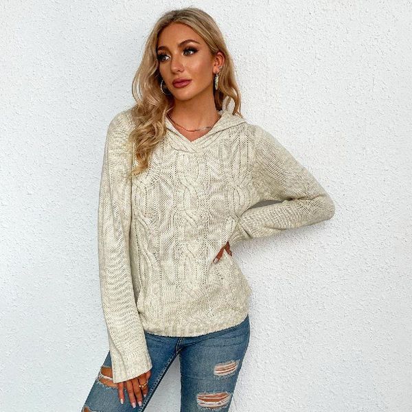 women's sweaters casual knitted pullover solid scarf collar long sleeves women loose knitting autumn winter 2021, White;black
women's sweaters casual knitted pullover solid scarf collar long sleeves women loose knitting autumn winter 2021, White;black