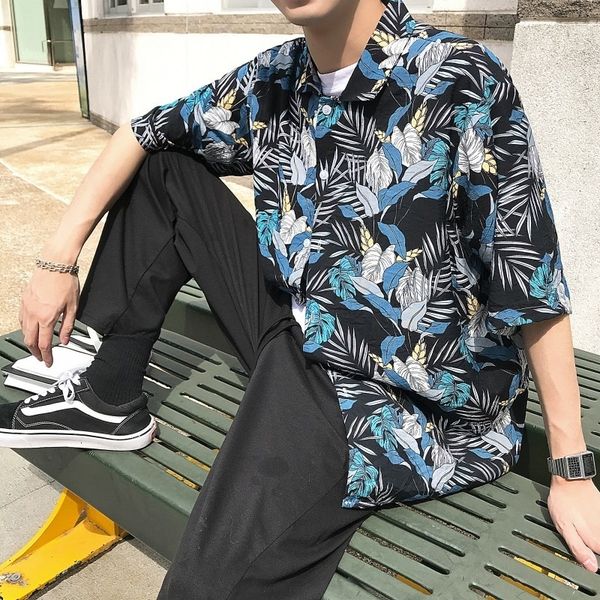 2021 summer men's new fashion cotton clothing trend flower colour short shirt leisure half sleeve green/black shirts 1j6j, White
2021 summer men's new fashion cotton clothing trend flower colour short shirt leisure half sleeve green/black shirts 1j6j, White