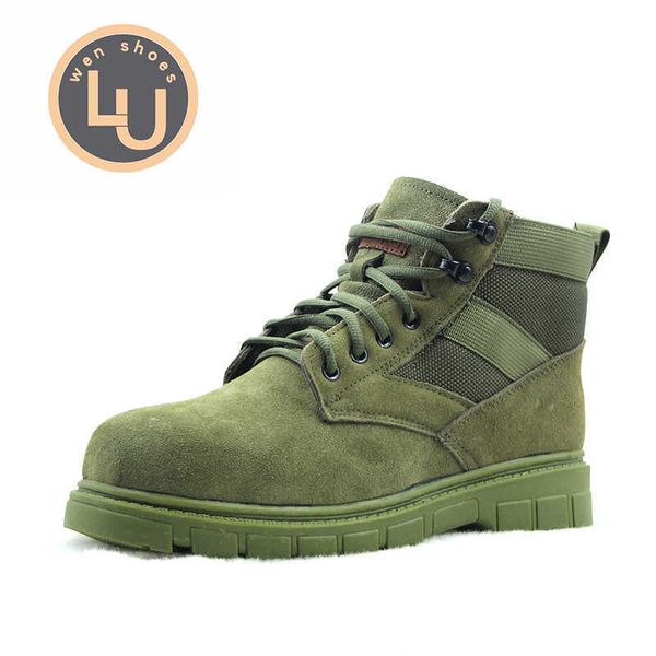 men's leather snow boots outdoor warm and anti-skid wool mountaineering cotton thickened wear-ristant cold proof, Black