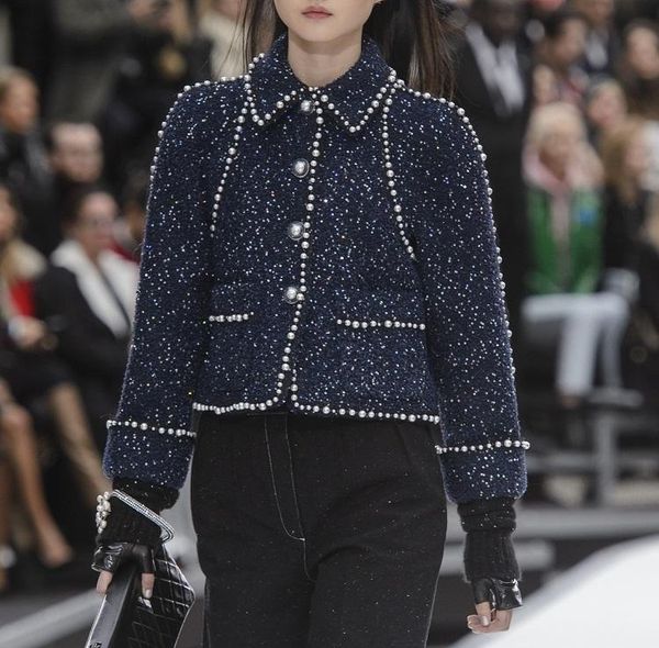 women's jackets tweed pearl jacket coat women 2021 autumn christmas fashion loose cropped lapel chic beading blue woolen runway, Black;brown
women's jackets tweed pearl jacket coat women 2021 autumn christmas fashion loose cropped lapel chic beading blue woolen runway, Black;brown