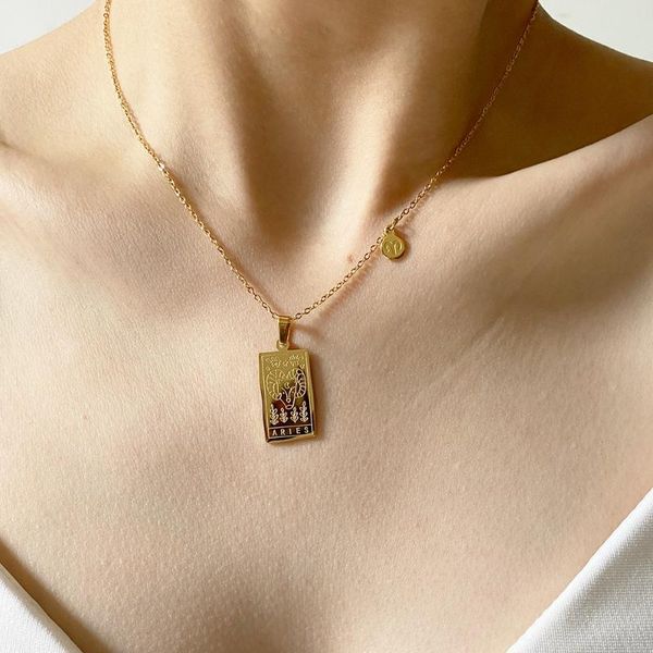 pendant necklaces 2021 vintage 12 constellations tarot necklace gold stainless steel square zodiac sign for women jewelry, Silver
pendant necklaces 2021 vintage 12 constellations tarot necklace gold stainless steel square zodiac sign for women jewelry, Silver