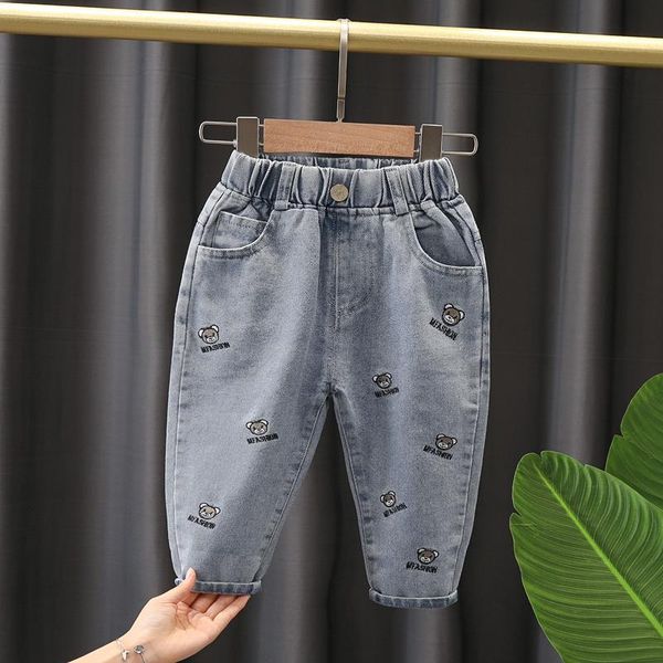 jeans spring autumn kids casual trousers cotton embroidery teddy bear pants baby boys girls children's clothing 2-6y, Blue
jeans spring autumn kids casual trousers cotton embroidery teddy bear pants baby boys girls children's clothing 2-6y, Blue
