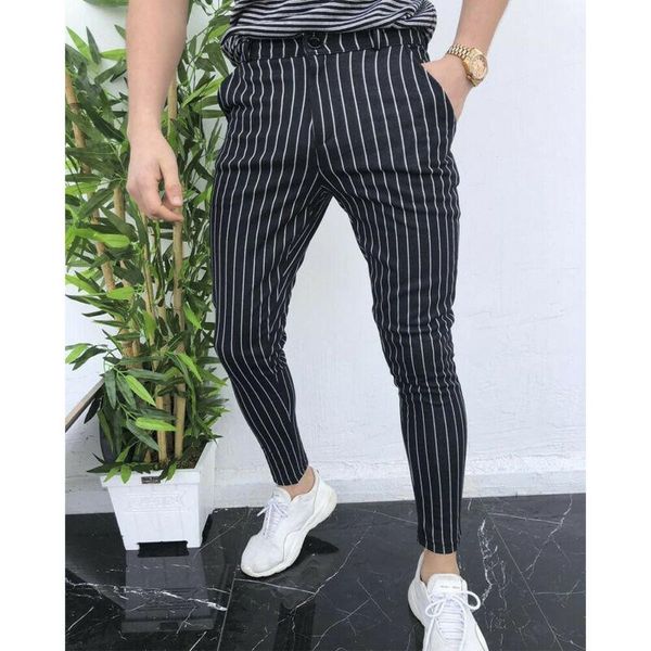 men's pants long men clothing stripe printing casual fashion business formal slim trousers mens for, Black
men's pants long men clothing stripe printing casual fashion business formal slim trousers mens for, Black