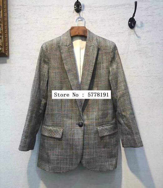women's suits & blazers woman vintage checked blazer single button long sleeves suit flap pockets lapel collar, White;black
women's suits & blazers woman vintage checked blazer single button long sleeves suit flap pockets lapel collar, White;black