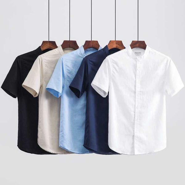 men's casual shirts summer 2021 men fashion stand collar japan style thin cotton linen short sleeve solid shirt male plus size 110kg, White;black
men's casual shirts summer 2021 men fashion stand collar japan style thin cotton linen short sleeve solid shirt male plus size 110kg, White;black