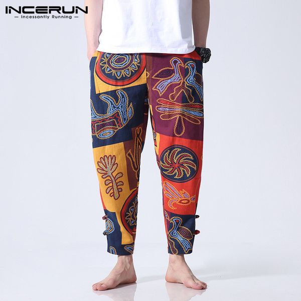 men fashion floral cotton pants casual wide legs patalones loose fitness pants baggy button ankle length trousers ethnic style c0222, Black
men fashion floral cotton pants casual wide legs patalones loose fitness pants baggy button ankle length trousers ethnic style c0222, Black