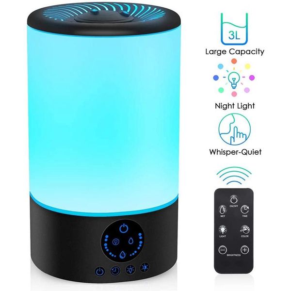 humidifiers humidifier, 3.2l fill ultrasonic for bedroom with night light and remote control quiet
humidifiers humidifier, 3.2l fill ultrasonic for bedroom with night light and remote control quiet