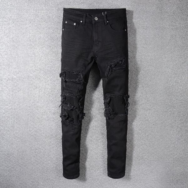 2021 new fashion streetwear black color patchwork destroyed denim pencil pants ripped for men hip hop ny jeans hombre oqcp, Blue
2021 new fashion streetwear black color patchwork destroyed denim pencil pants ripped for men hip hop ny jeans hombre oqcp, Blue