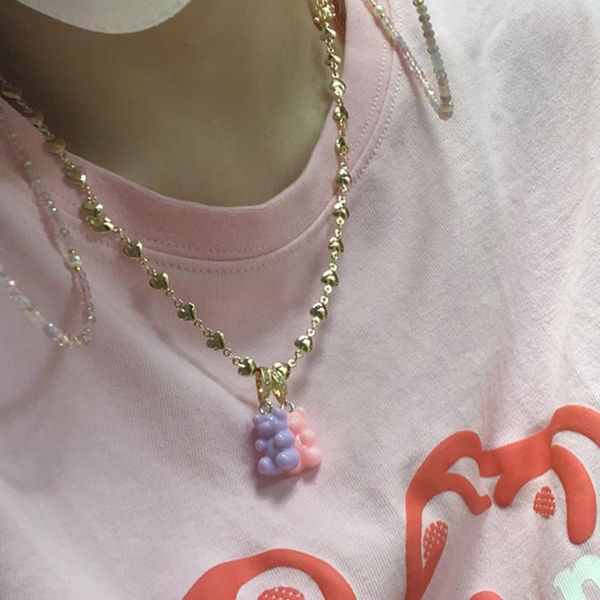 chokers 2021 colorful jelly teddy bear heart metal chain necklaces for women gold silver color gummy pendant party jewelry, Golden;silver
chokers 2021 colorful jelly teddy bear heart metal chain necklaces for women gold silver color gummy pendant party jewelry, Golden;silver