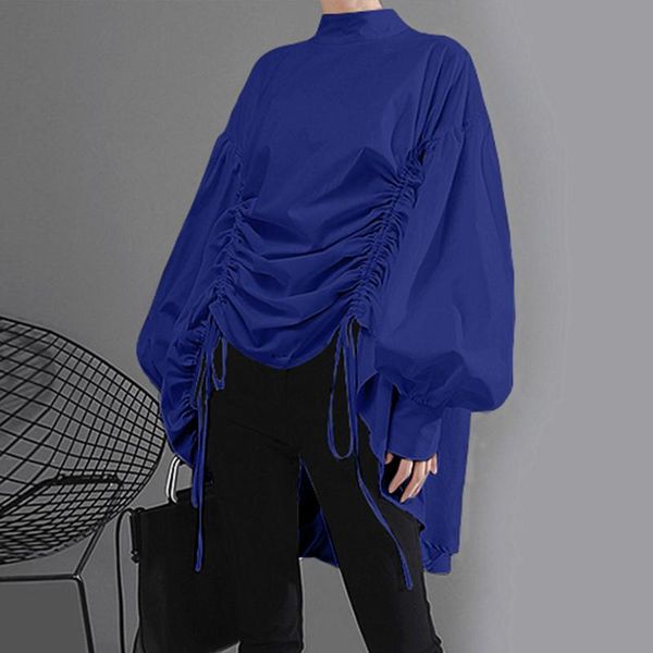 women's blouses & shirts zanzea 2021 stylish puff sleeve irregular blouse causal drawstring pleated blusas female solid tunic plus size, White
women's blouses & shirts zanzea 2021 stylish puff sleeve irregular blouse causal drawstring pleated blusas female solid tunic plus size, White