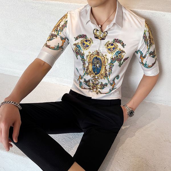 baroque printed summer shirts of western vintage luxury clothes fashionable men party up in white elegant dress 3pog, White;black
baroque printed summer shirts of western vintage luxury clothes fashionable men party up in white elegant dress 3pog, White;black