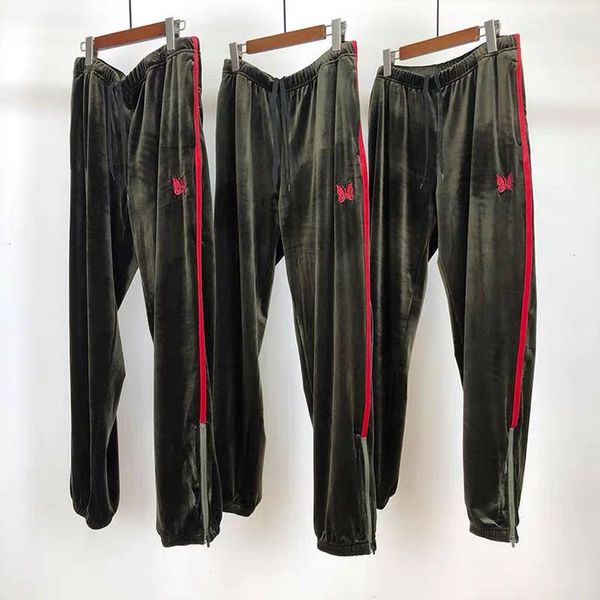 2021 new awge veet sweatpants butterfly embroidery drawstring jogger needles trousers pants a2o3, Black
2021 new awge veet sweatpants butterfly embroidery drawstring jogger needles trousers pants a2o3, Black