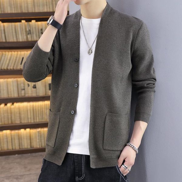 men's sweaters 2021 men cardigan coat korean style solid long sleeve pocket buttons knitted jacket man casual slim fit knitwear outfit, White;black
men's sweaters 2021 men cardigan coat korean style solid long sleeve pocket buttons knitted jacket man casual slim fit knitwear outfit, White;black