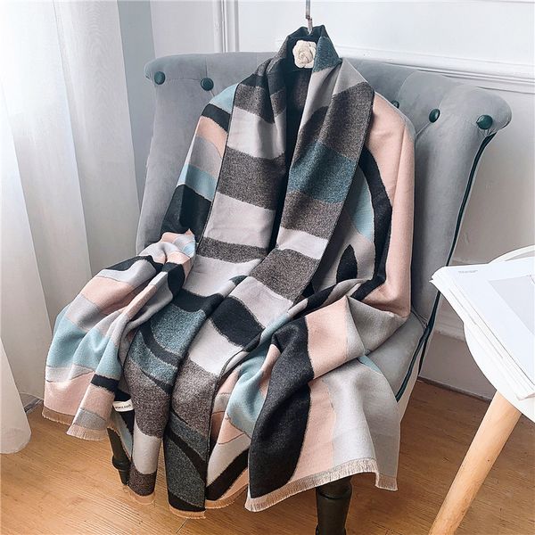 women plaid patchwork scarves shawls coat winter knitted cashmere capes shawl cardigans sweater keep warm scarf wraps 180x65cm, Blue;gray
women plaid patchwork scarves shawls coat winter knitted cashmere capes shawl cardigans sweater keep warm scarf wraps 180x65cm, Blue;gray