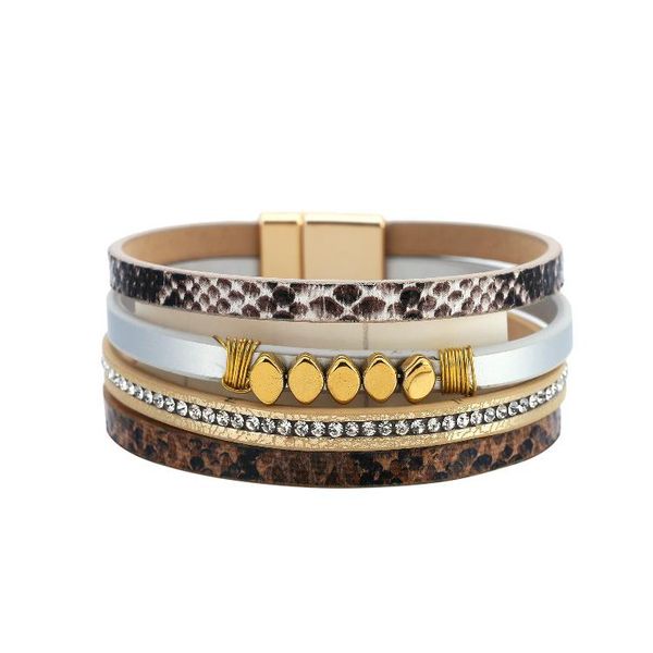 bangle 2021 bohemian wide-brimmed snake pattern multi-layer magnetic buckle bracelet leather crystal winding wholesale, Black
bangle 2021 bohemian wide-brimmed snake pattern multi-layer magnetic buckle bracelet leather crystal winding wholesale, Black
