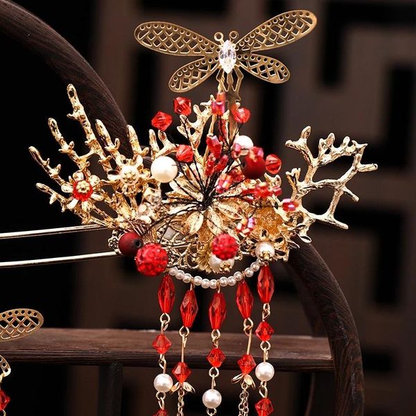 hair clips & barrettes traditional chinese accessories bow bride phoenix crown red ladder tassel earrings wedding clip wholesale, Golden;silver
hair clips & barrettes traditional chinese accessories bow bride phoenix crown red ladder tassel earrings wedding clip wholesale, Golden;silver