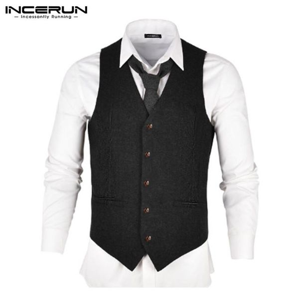 men's vests incerun british fashion men pure color suit casual comfort retro mens blazers slim gentleman formal waistcoat gilet, Black;white
men's vests incerun british fashion men pure color suit casual comfort retro mens blazers slim gentleman formal waistcoat gilet, Black;white