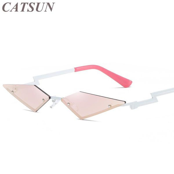 sunglasses 2021 fashion rimless women's personality color film street pography small irregular metal art glasses, White;black
sunglasses 2021 fashion rimless women's personality color film street pography small irregular metal art glasses, White;black