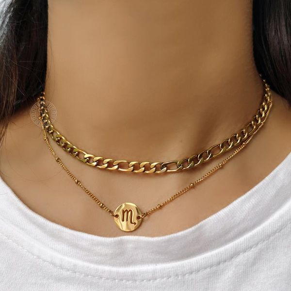 chains 12 constellation zodiac sign coin charm pendant choker necklace for women stainless steel curb cuban satellite chain dn274, Silver
chains 12 constellation zodiac sign coin charm pendant choker necklace for women stainless steel curb cuban satellite chain dn274, Silver