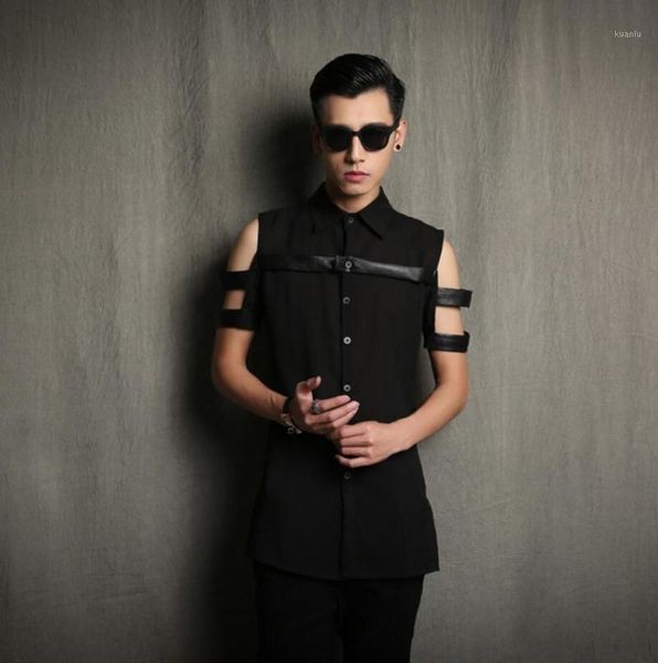 xs-5xl 2021 men's clothing hair stylist fashion short-sleeve shirt personalized slim casual plus size costumes shirts, White;black
xs-5xl 2021 men's clothing hair stylist fashion short-sleeve shirt personalized slim casual plus size costumes shirts, White;black