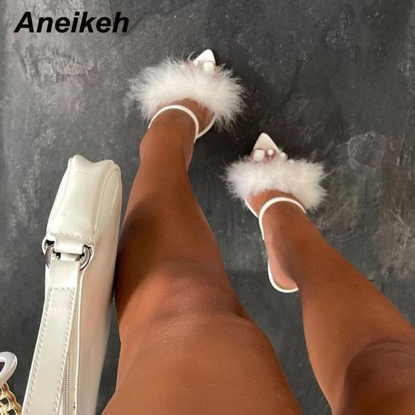 slippers aneikeh 2021 women shoes zapatillas mujer slides appliques pu pointed toe thin heels fashion casual size 35-42, Black
slippers aneikeh 2021 women shoes zapatillas mujer slides appliques pu pointed toe thin heels fashion casual size 35-42, Black