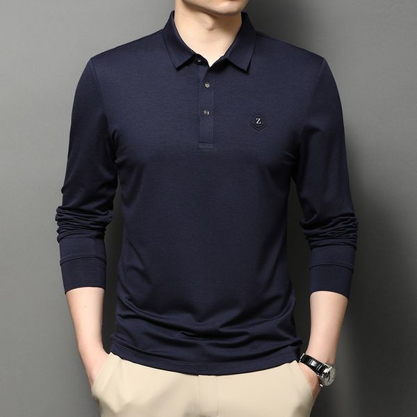 2021 spring autumn men's solid color lapel t-shirt korean version middle-aged and young people's casual fashion bottomed shirt, Black
2021 spring autumn men's solid color lapel t-shirt korean version middle-aged and young people's casual fashion bottomed shirt, Black