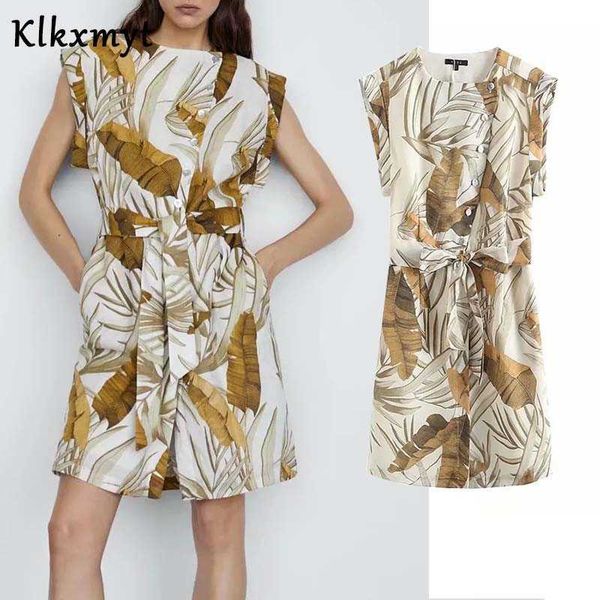 klkxmyt za dress women summer simple style tropical print mini es woman casual with belt female party vestido 210527, Black;gray
klkxmyt za dress women summer simple style tropical print mini es woman casual with belt female party vestido 210527, Black;gray
