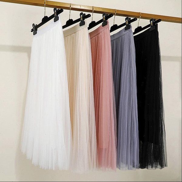 korean women tulle skirt fashion mesh white a line ladies pleated skirt summer chic high waist black party faldas 2021
korean women tulle skirt fashion mesh white a line ladies pleated skirt summer chic high waist black party faldas 2021