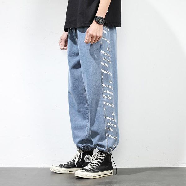 men's pants streetwear casual trousers hip hop cargo jeans elastic harun joggers oversized men, Black
men's pants streetwear casual trousers hip hop cargo jeans elastic harun joggers oversized men, Black