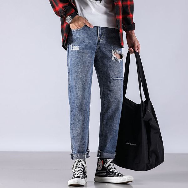 men's jeans new brand men straight korean fashion casual homme hole washed plus size 28-36 male dropshipping autumn denim pants 40, Blue
men's jeans new brand men straight korean fashion casual homme hole washed plus size 28-36 male dropshipping autumn denim pants 40, Blue