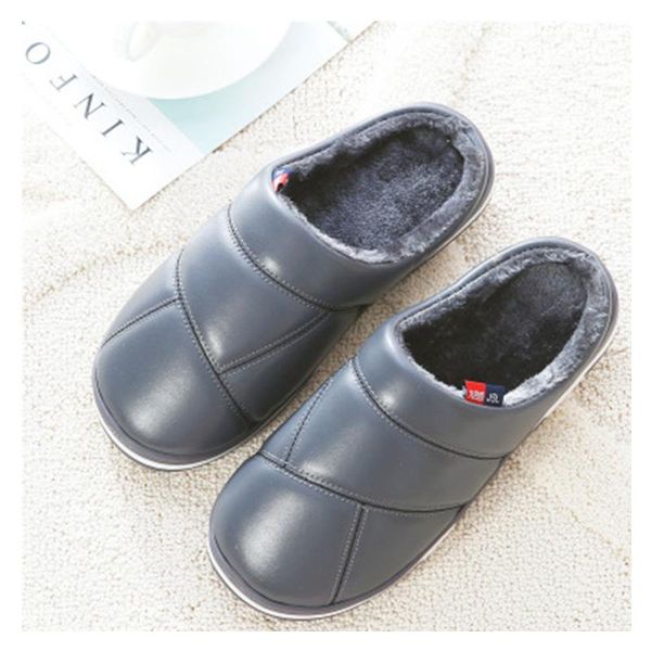 slippers winter pu leather cotton men waterproof warm thick-soled shoes non-slip home footwear 2021 couples fashion slides, Black
slippers winter pu leather cotton men waterproof warm thick-soled shoes non-slip home footwear 2021 couples fashion slides, Black
