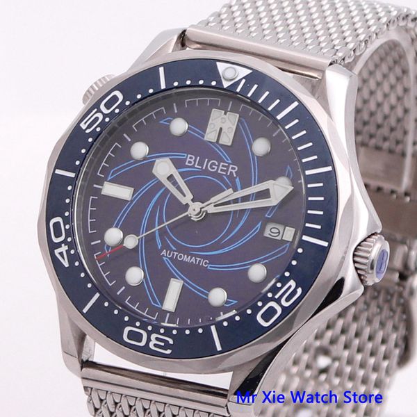 bliger 41 mm blue dial automatic mechanical man watch sapphire crystal bright waterproof calendar clock men, Slivery;brown
bliger 41 mm blue dial automatic mechanical man watch sapphire crystal bright waterproof calendar clock men, Slivery;brown
