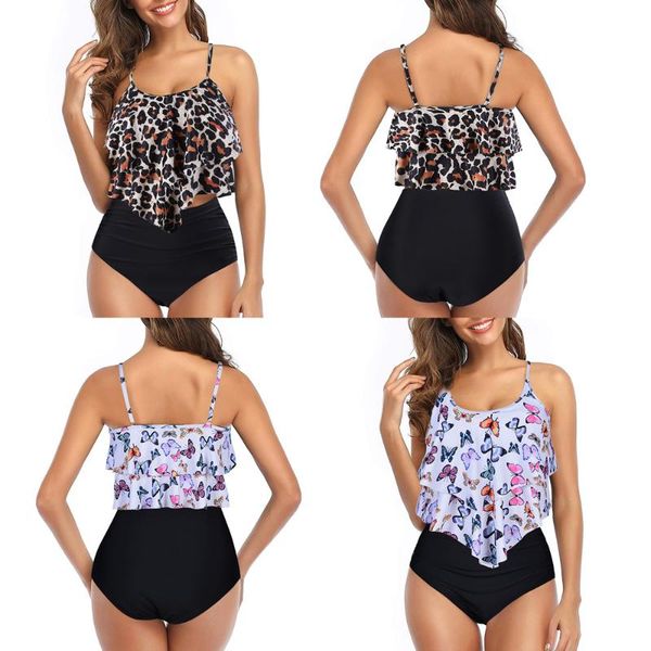 women's swimwear leopard bikini 2021 high waist animal print tankini floral swimsuit brazilian ruffle plus size women, White;black
women's swimwear leopard bikini 2021 high waist animal print tankini floral swimsuit brazilian ruffle plus size women, White;black