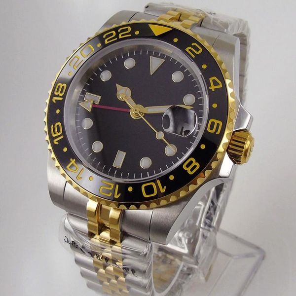 wristwatches 40mm nologo black mechanical men watch gmt two tone gold jubilee strap ceramic insert, Slivery;brown
wristwatches 40mm nologo black mechanical men watch gmt two tone gold jubilee strap ceramic insert, Slivery;brown