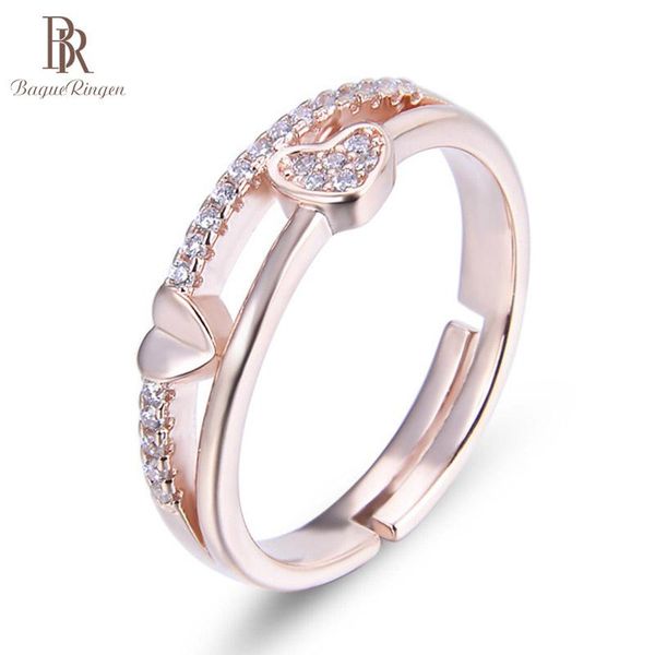cluster rings bague ringen resizable pure 925 sterling silver ring for women heart jewelry girl dating accessory rose gold color, Golden;silver
cluster rings bague ringen resizable pure 925 sterling silver ring for women heart jewelry girl dating accessory rose gold color, Golden;silver