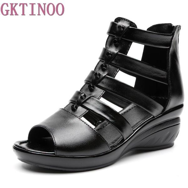 dress shoes gktinoo 2021 open toe gladiator real leather women sandals back zip wedges summer fashion plus size 41, Black
dress shoes gktinoo 2021 open toe gladiator real leather women sandals back zip wedges summer fashion plus size 41, Black
