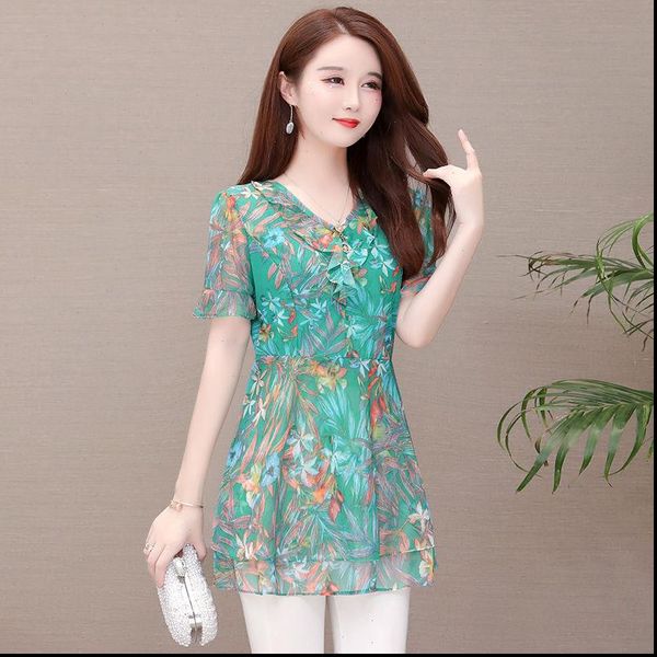 women casual chiffon blouses shirts lady summer style v neck flower printed long blusas df2906 drop shipping, White
women casual chiffon blouses shirts lady summer style v neck flower printed long blusas df2906 drop shipping, White