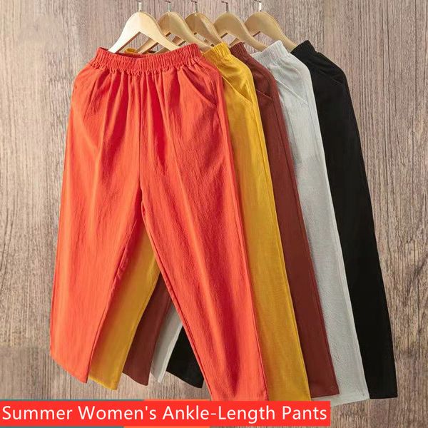2021 summer womens ankle-length pants pure cotton fabric ventilate soft pants high elastic waist loose oversize shorts female, Black;white
2021 summer womens ankle-length pants pure cotton fabric ventilate soft pants high elastic waist loose oversize shorts female, Black;white