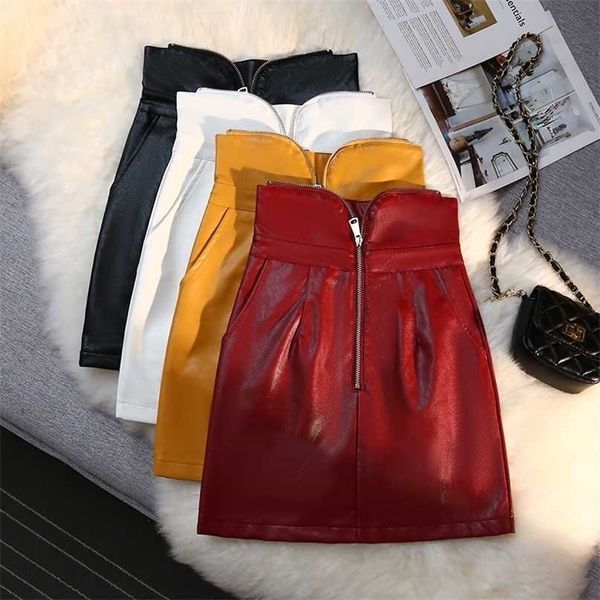 chic short leather skirt korean fashion high waist a-line zipper pu black mini pencil skirt autumn winter 211109
chic short leather skirt korean fashion high waist a-line zipper pu black mini pencil skirt autumn winter 211109