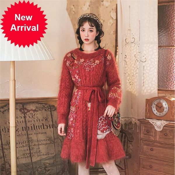 design of sweet female winter red swan embroidered luxury a-line dress in turtlenecks the ladies knitted sweater dressed as party rucy, Black;gray
design of sweet female winter red swan embroidered luxury a-line dress in turtlenecks the ladies knitted sweater dressed as party rucy, Black;gray